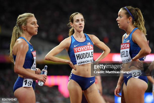 Molly Huddle of the United States speaks after the competes in the Women's 10000 metres during day two of the 16th IAAF World Athletics Championships...