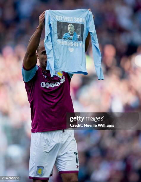 Gabriel Agbonlahor of Aston Villa during the Sky Bet Championship match between Aston Villa and Hull City at Villa Park on August 05, 2017 in...