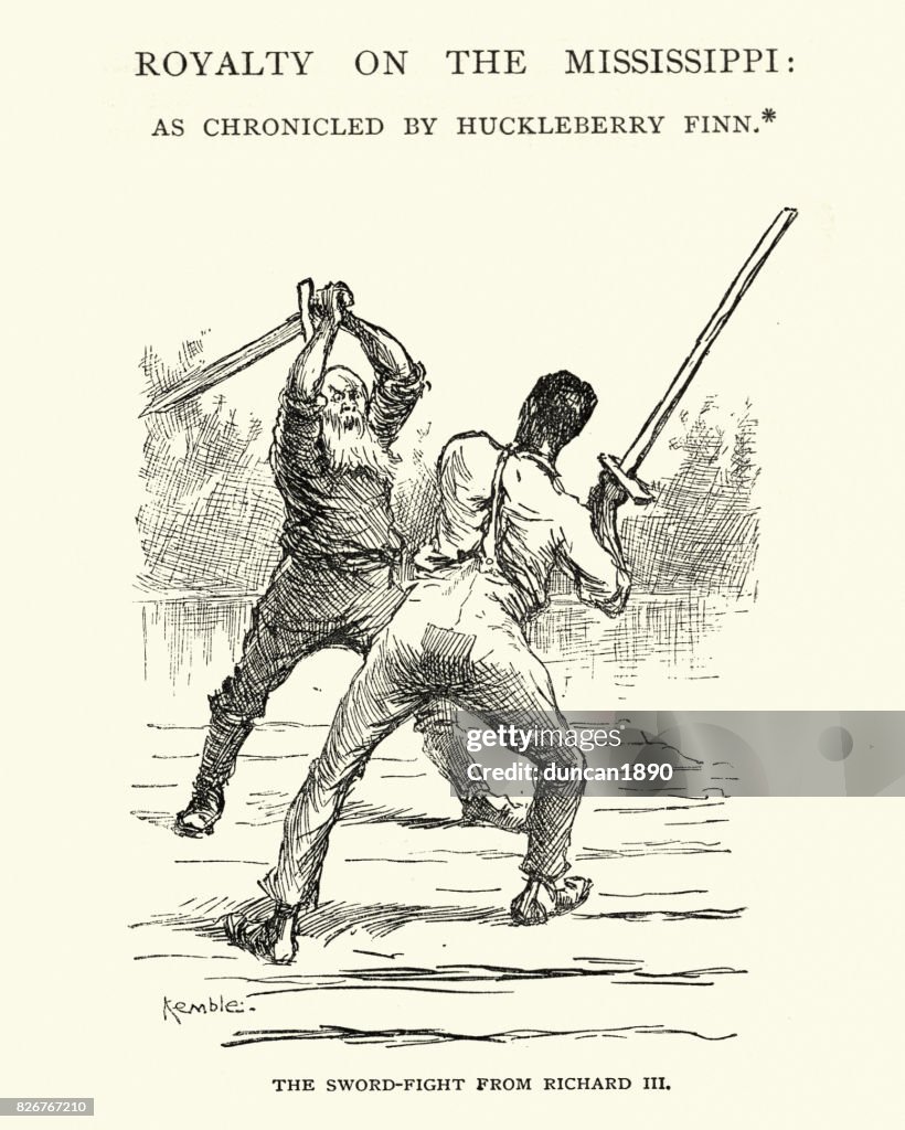 Adventures of Huckleberry Finn, sword fight from Richard III