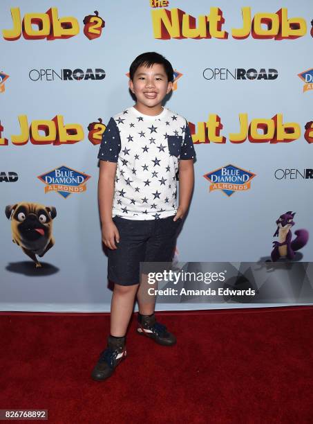 Actor Albert Tsai arrives at the premiere of Open Road Films' "The Nut Job 2: Nutty By Nature" at the Regal Cinemas L.A. Live on August 5, 2017 in...