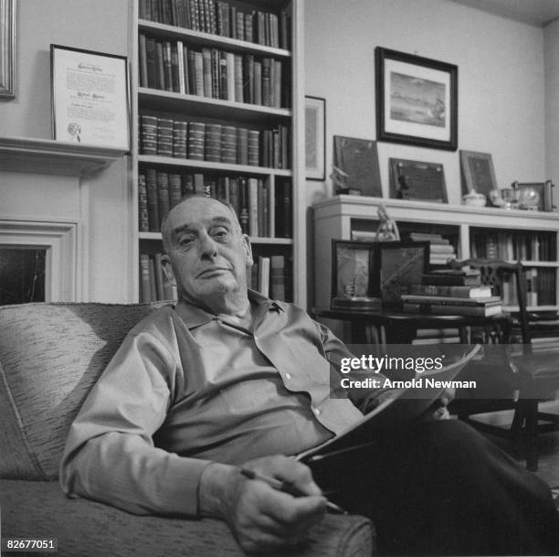 American city planner Robert Moses poses for portrait in his office, New York, New York, April 8, 1964.