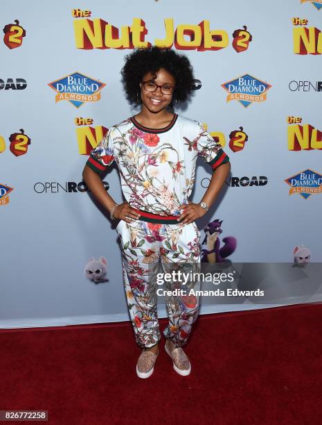 Actress Notlim Taylor arrives at the premiere of Open Road Films' "The Nut Job 2: Nutty By Nature" at the Regal Cinemas L.A. Live on August 5, 2017...