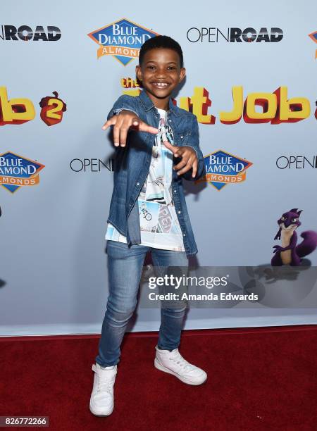 Actor Lonnie Chavis arrives at the premiere of Open Road Films' "The Nut Job 2: Nutty By Nature" at the Regal Cinemas L.A. Live on August 5, 2017 in...