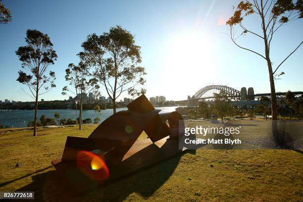 Buttress' an artwork by Michael Le Grand is seen at the Sculpture at Barangaroo at the Sculpture at Barangaroo at Barangaroo Reserve on August 6,...