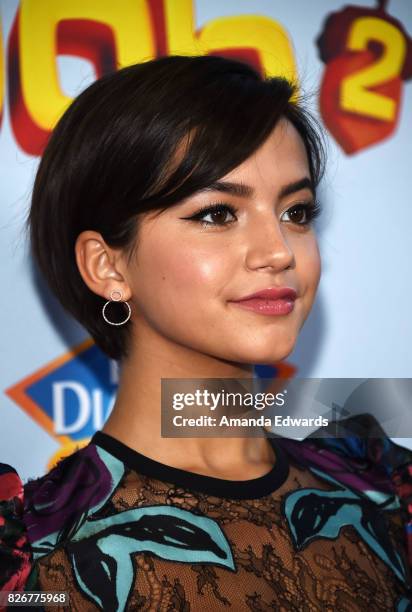 Actress Isabela Moner arrives at the premiere of Open Road Films' "The Nut Job 2: Nutty By Nature" at the Regal Cinemas L.A. Live on August 5, 2017...