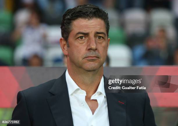 Benfica coach Rui Vitoria from Portugal before the start of the SuperTaca match between SL Benfica and Vitoria Guimaraes at Estadio Municipal de...