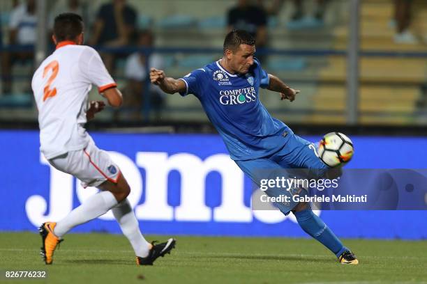 Manuel Pasqual of Empoli Fc in action during the TIM Cup match between Empoli FC and Renate at Stadio Carlo Castellani on August 5, 2017 in Empoli,...