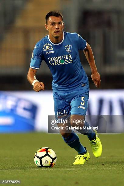 Frederic Veseli of Empoli Fc in action during the TIM Cup match between Empoli FC and Renate at Stadio Carlo Castellani on August 5, 2017 in Empoli,...