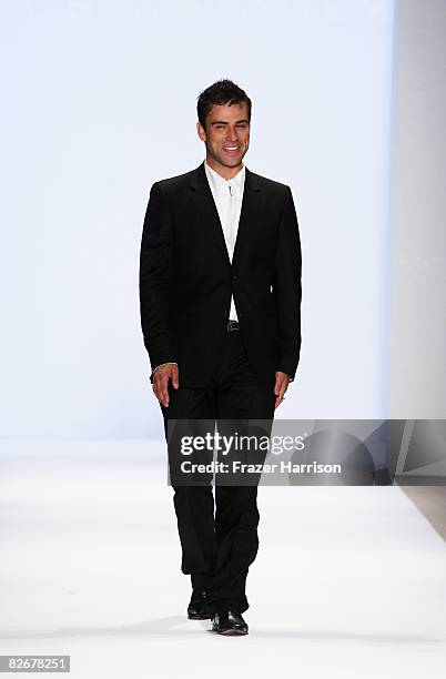 Designer Rubin Singer walks the runway at the Rubin Singer Spring 2009 fashion show during Mercedes-Benz Fashion Week at The Promenade in Bryant Park...