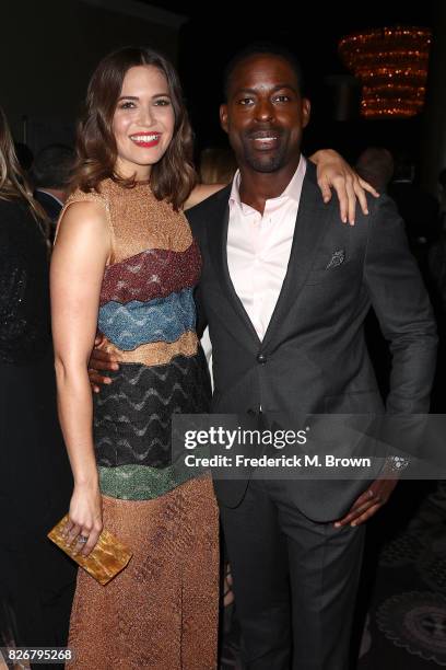 Actor Mandy Moore and Sterling K. Brown at the 33rd Annual Television Critics Association Awards during the 2017 Summer TCA Tour at The Beverly...