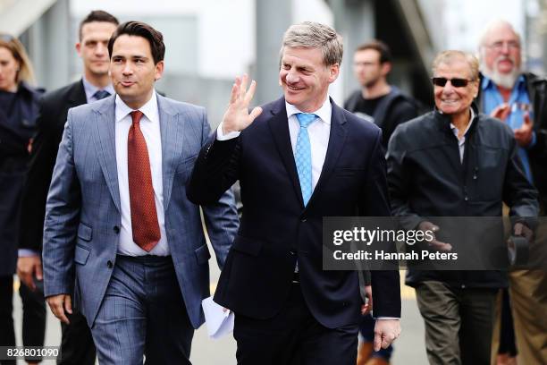 Prime Minister & Leader of the National Party Bill English arrives to announce National's new transport infrastructure plan at Railway Street West,...