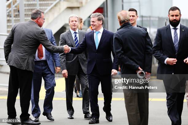 Prime Minister & Leader of the National Party Bill English arrives to announce National's new transport infrastructure plan at Railway Street West,...