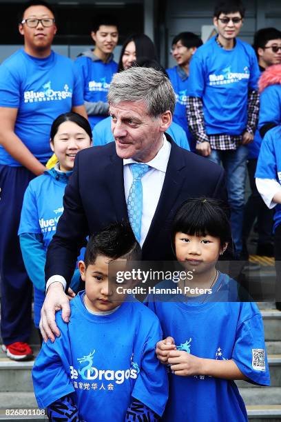 Prime Minister & Leader of the National Party Bill English poses for photos after announcing National's new transport infrastructure plan at Railway...