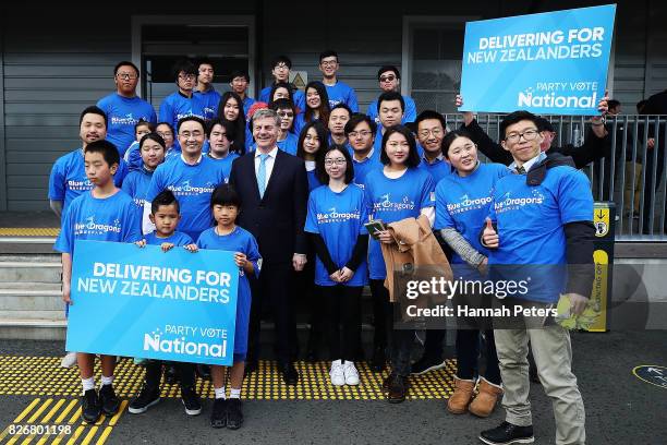 Prime Minister & Leader of the National Party Bill English poses for photos after announcing National's new transport infrastructure plan at Railway...