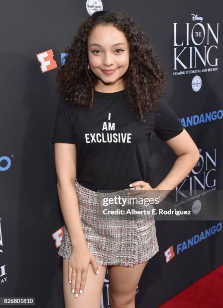 Actor Kayla Maisonet at The Lion King Sing-Along at The Greek Theatre in Los Angeles in celebration of the in-home release hosted by Walt Disney...