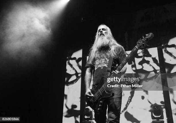 Bassist John Campbell of Lamb of God performs at The Joint inside the Hard Rock Hotel & Casino on August 4, 2017 in Las Vegas, Nevada.