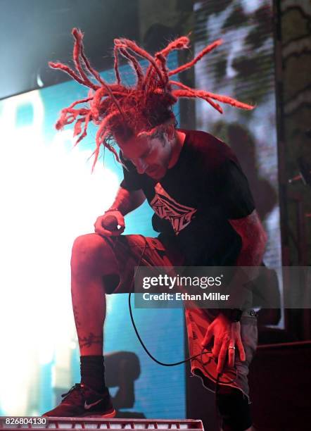 Singer Randy Blythe of Lamb of God performs at The Joint inside the Hard Rock Hotel & Casino on August 4, 2017 in Las Vegas, Nevada.