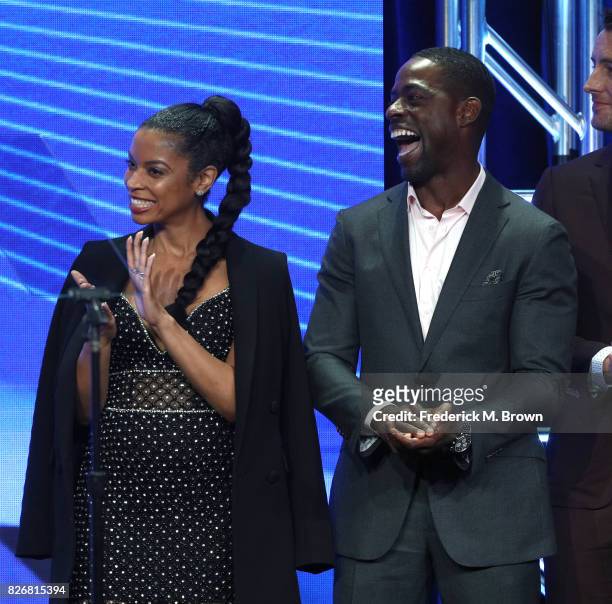 Actors Susan Kelechi Watson and Sterling K. Brown accept the award for 'Outstanding New Program' for 'This Is Us' onstage at the 33rd Annual...