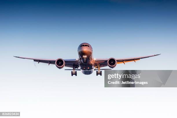 commercial airliner - titanium stock pictures, royalty-free photos & images