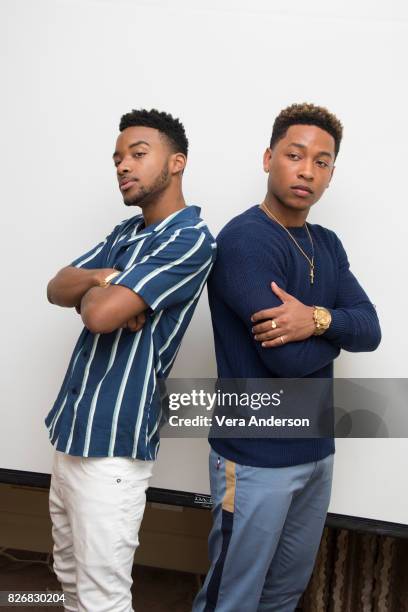Algee Smith and Jacob Latimore at the "Detroit" Press Conference at the Four Seasons Hotel on August 4, 2017 in Beverly Hills, California.