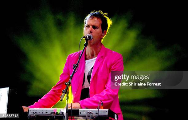 Julian Hamilton of The Presets performs on day one of Beck's Fusion at Castlefield Arena on September 5, 2008 in Manchester, England