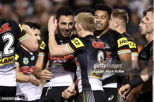 Tu'imoala Lolohea of the Tigers during the round 22 NRL match between the Penrith Panthers and the Wests Tigers at Pepper Stadium on August 6, 2017...