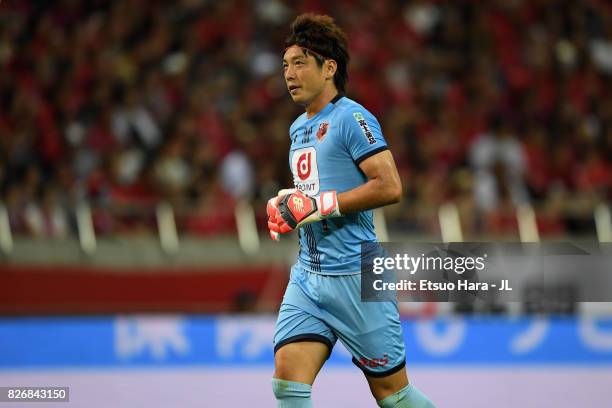 Nobuhiro Kato of Omiya Ardija in action during the J.League J1 match between Urawa Red Diamonds and Omiya Ardija at Saitama Stadium on August 5, 2017...