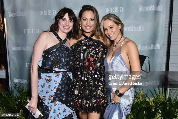 Ginger Zee, Amy Keller Laird and Laura Frerer-Schmidt attend Women's Health and FEED's 6th Annual Party Under the Stars at Bridgehampton Tennis and...