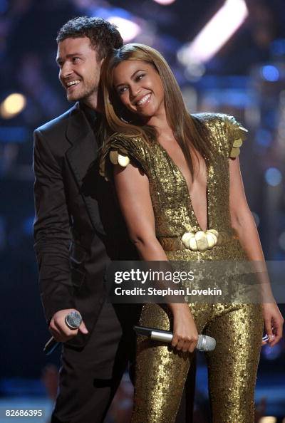 Singers Justin Timberlake and Beyonce perform on stage during the ...