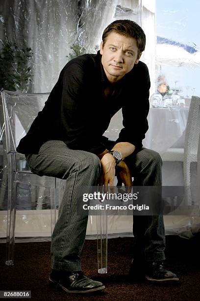 Actor Jeremy Renner attends a portrait session for the movie Hurt Locker at the Jaeger Le-Coultre Terrace during the 65th Venice Film Festival on...