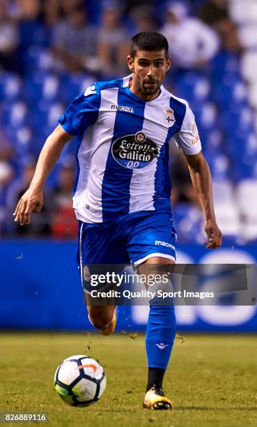 Juanfran Moreno of Deportivo de La Coruna in action during the Pre Season Friendly match between Deportivo de La Coruna and West Bromwich Albion at...