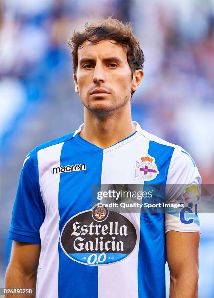 Pedro Mosquera of Deportivo de La Coruna looks on prior to the Pre Season Friendly match between Deportivo de La Coruna and West Bromwich Albion at...