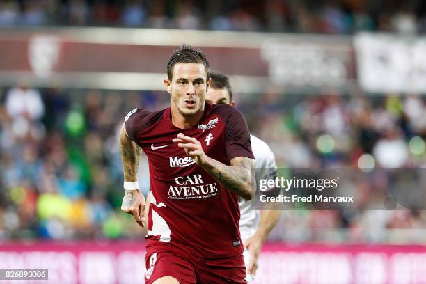 Nolan Roux of Metz during the Ligue 1 match between Metz and EA Guingamp on August 5, 2017 at Stade Symphorien in Metz,