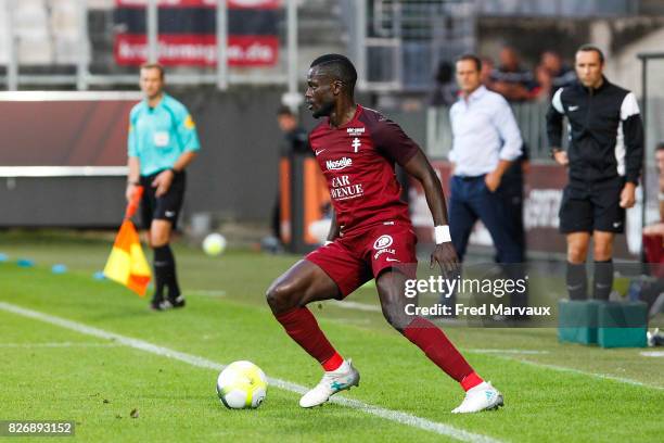 Fallou Diagne of Metz during the Ligue 1 match between Metz and EA Guingamp on August 5, 2017 at Stade Symphorien in Metz,