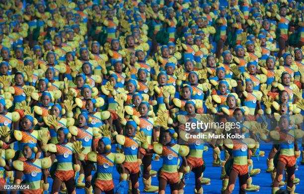 Artists perform during the Opening Ceremony for the 2008 Paralympic Games at the National Stadium on September 6, 2008 in Beijing, China.