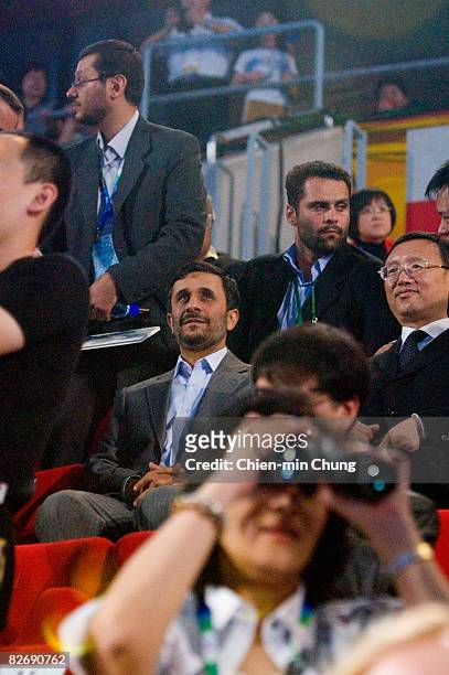 Iranian President Mahmoud Ahmadinejad attends the Opening Ceremony for the 2008 Paralympic Games at the National Stadium on September 6, 2008 in...