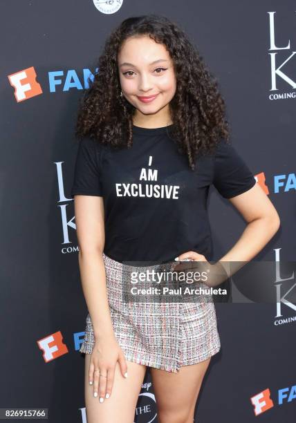 Actress Kayla Maisonet attends the "The Lion King" sing-along and screening at The Greek Theatre on August 5, 2017 in Los Angeles, California.