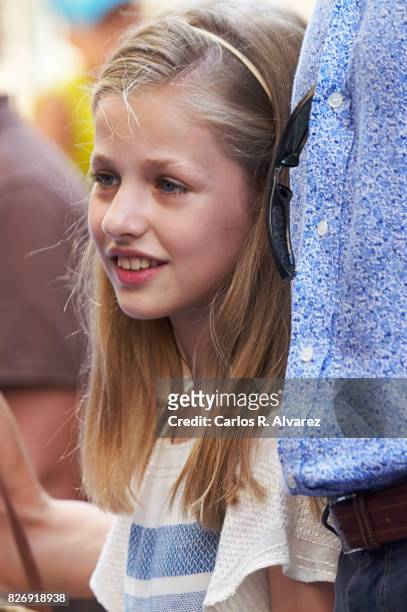 Princess Leonor of Spain visits the Can Prunera Museum on August 6, 2017 in Palma de Mallorca, Spain.