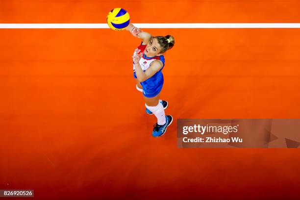 Ana Antonijevic of Serbia during 2017 Nanjing FIVB World Grand Prix Finals between China and Serbia on August 6, 2017 in Nanjing, China.