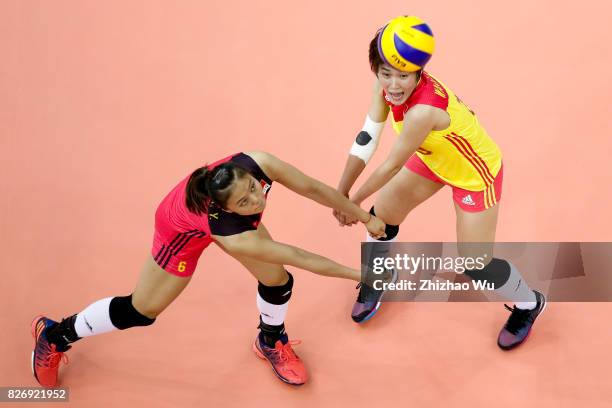 Gong Xiangyu of China during 2017 Nanjing FIVB World Grand Prix Finals between China and Serbia on August 6, 2017 in Nanjing, China.