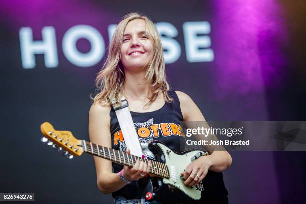 Amber Bain of The Japanese House performs at Lollapalooza 2017 at Grant Park on August 5, 2017 in Chicago, Illinois.