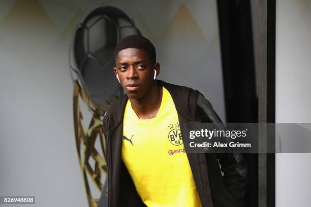 Ousmane Dembele of Dortmund walks out of the tunnel prior to the DFL Supercup 2017 match between Borussia Dortmund and Bayern Muenchen at Signal...
