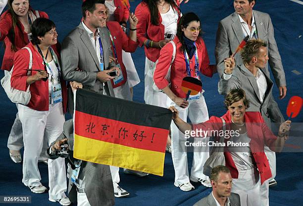 Athletes of Germany parade during the Opening Ceremony of the Beijing 2008 Paralympic Games at the National Stadium on September 6, 2008 in Beijing,...
