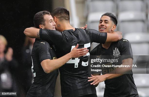 Newcastle United's Ayoze Perez celebrates scoring his side's first goal of the game during the pre-season friendly at St James' Park, Newcastle.