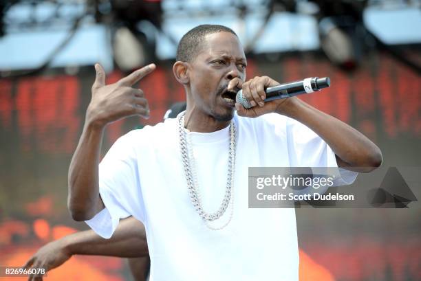 Singer Kurupt of Tha Dogg Pound performs onstage during Summertime in the LBC festival on August 5, 2017 in Long Beach, California.