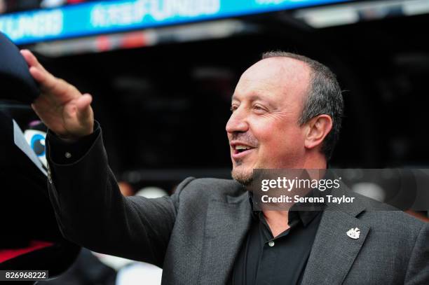 Newcastle Unitedâs Manager Rafael Benitez during the Pre Season Friendly match between Newcastle United and Hellas Verona at St.James' Park on August...