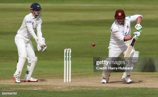 Richard Levi of Northamptonshire bats during the Specsavers County Championship Division Two match between Northamptonshire and Gloucestershire at...