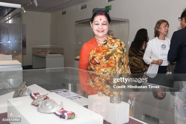 Geeta Ranjan during the Serbian culture and craft with a showcase titled Textiles and Decoration in the Culture of the Serbs in the 19th and the...