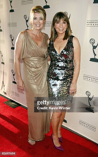 The Good News Foundation's Wendy Burch and NBC 4 newscaster Ana Garcia arrive at the 60th Annual Los Angeles Area Emmy Awards at the Leonard H....