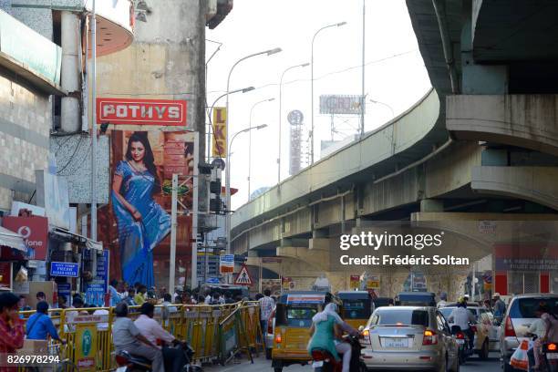 Traffic congestion in central Chennai, Tamil Nadu on January 20, 2017 in Chennai , India.